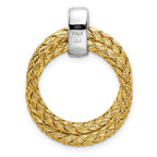 Leslie's Sterling Silver Rhodium-plated Gold-plated CZ Braided Pendant - Image 3