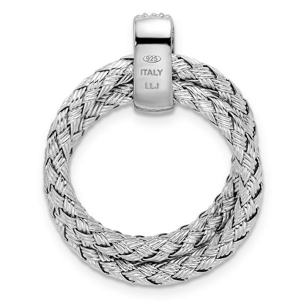 Leslie's Sterling Silver Polished with CZ Braided Pendant - Image 3