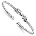Leslie's Sterling Silver & Rhodium Textured Infinity Cuff Bangle
