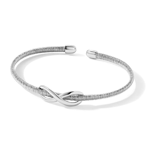 Leslie's Sterling Silver & Rhodium Textured Infinity Cuff Bangle - Image 4