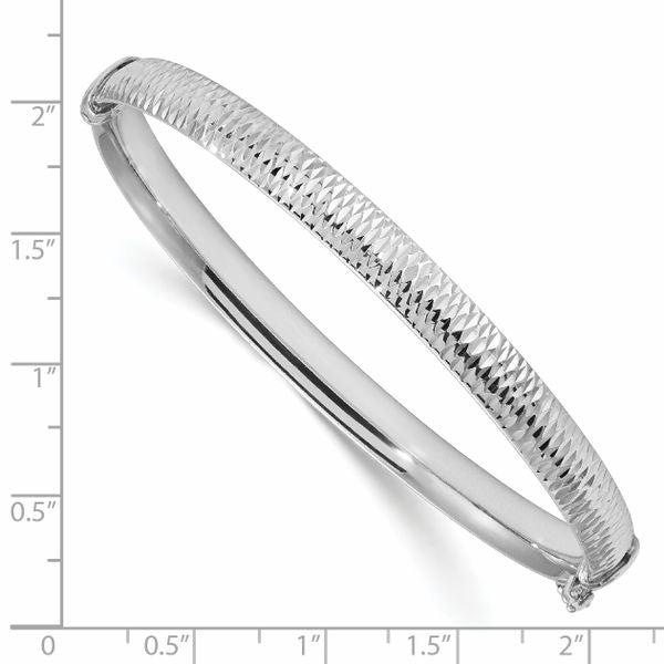 Leslie's Sterling Silver Polished & Textured Bangle - Image 2