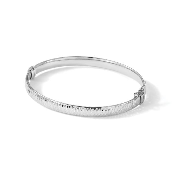 Leslie's Sterling Silver Polished & Textured Bangle - Image 5