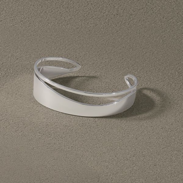 Leslie's Sterling Silver Polished Fancy Cuff Bangle - Image 4