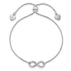 Leslie's Sterling Silver Polished Infinity Adjustable Bracelet - Image 3