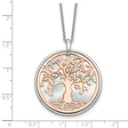 Leslie's Sterling Silver & Rose-tone MOP Tree of Life w/1in ext. Necklace - Image 4