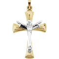 Two-Tone Risen Christ Crucifix Pendant