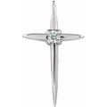 Solitaire Cross Pendant