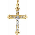 Two-Tone Hollow Crucifix Pendant