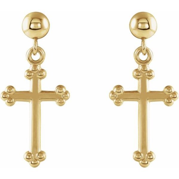 Cross & Ball Earrings - Image 2