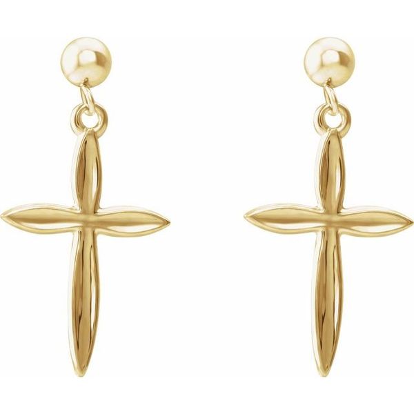Cross & Ball Earrings - Image 2