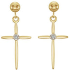 Cross & Ball Earrings - Image 2