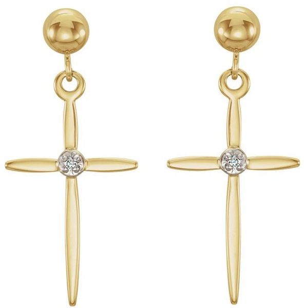 Cross & Ball Earrings - Image 2