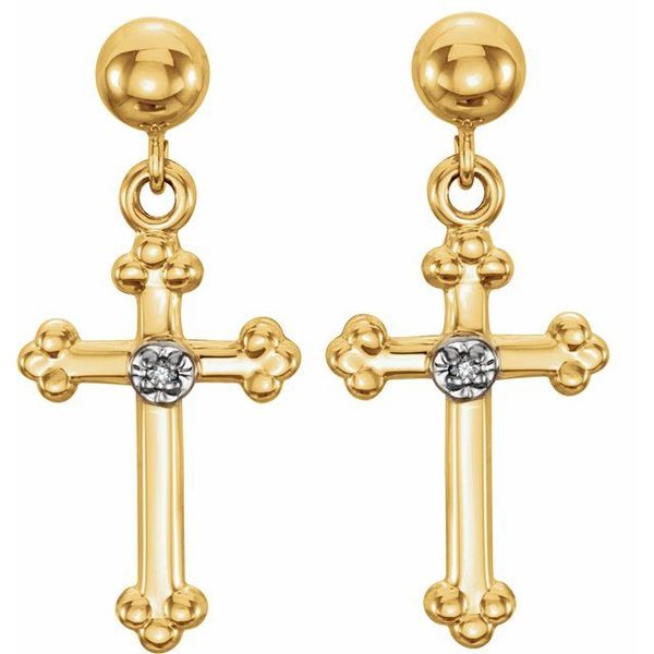 Accented Cross Earrings - Image 2