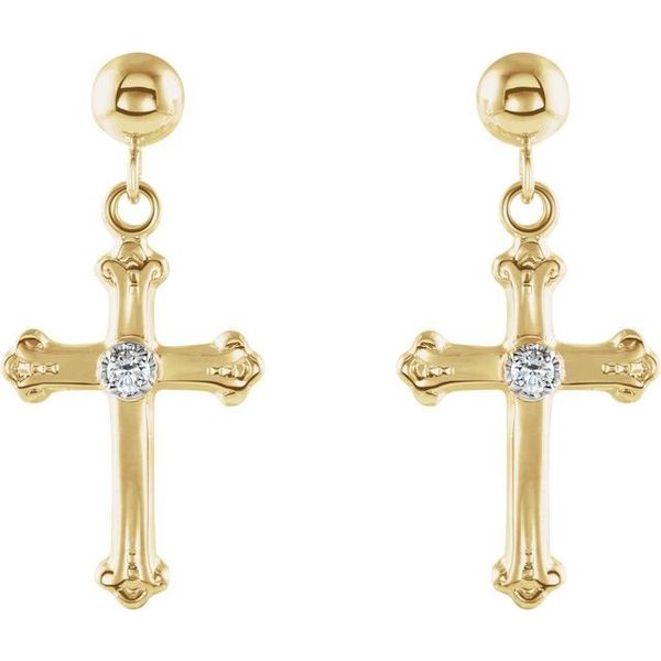 Cross & Ball Earrings - Image 2