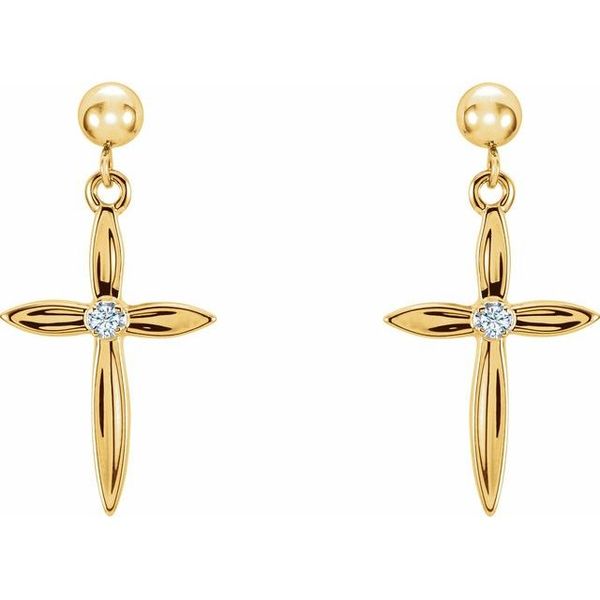 Cross & Ball Earrings - Image 2