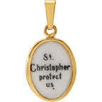 Hand Painted St. Christopher Porcelain Pendant - Image 3