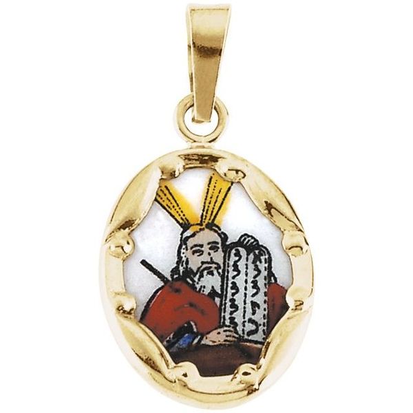 Hand Painted Moses Porcelain Pendant