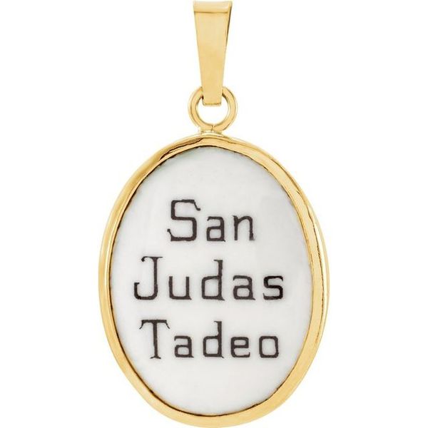 Hand Painted Porcelain St. Jude Medal - Image 3