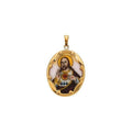 Hand Painted Sacred Heart of Jesus Porcelain Pendant