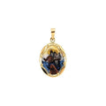 Hand Painted Scapular Porcelain Medal