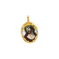 Hand Painted Face of Jesus Porcelain Pendant (Ecce Homo)