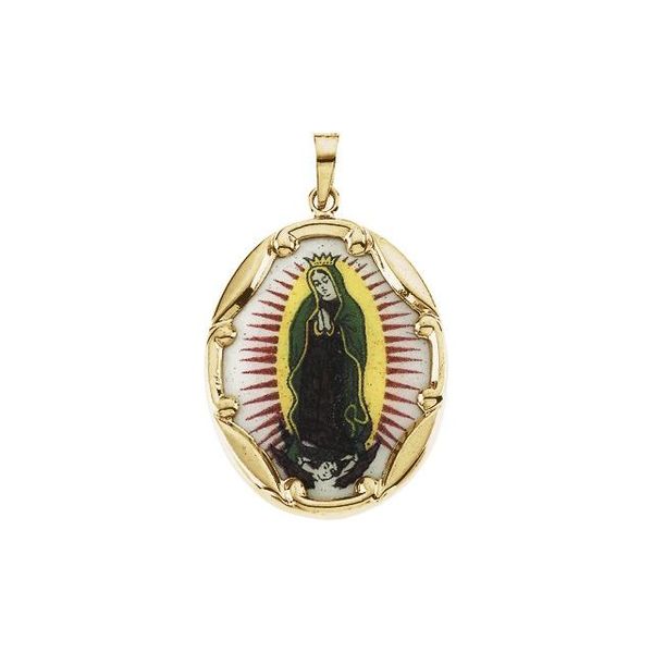 Hand Painted Our Lady of Guadalupe Porcelain Medal