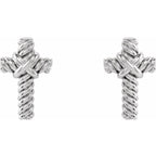 Rope Cross Earrings - Image 2