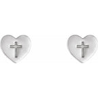 Heart & Cross Earrings - Image 2