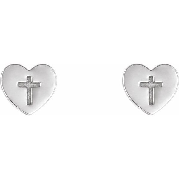 Heart & Cross Earrings - Image 2