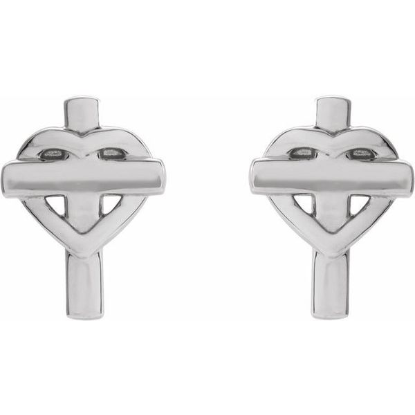 Heart & Cross Earrings - Image 2