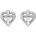 Youth Cross & Heart Earrings - Image 2
