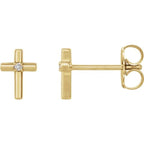 Solitaire Cross Earrings