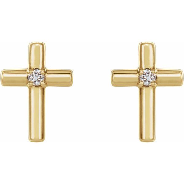 Solitaire Cross Earrings - Image 2