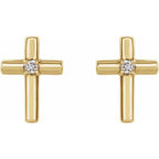 Solitaire Cross Earrings - Image 2
