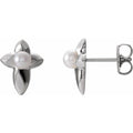 Pearl Cross Earrings