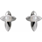 Pearl Cross Earrings - Image 2