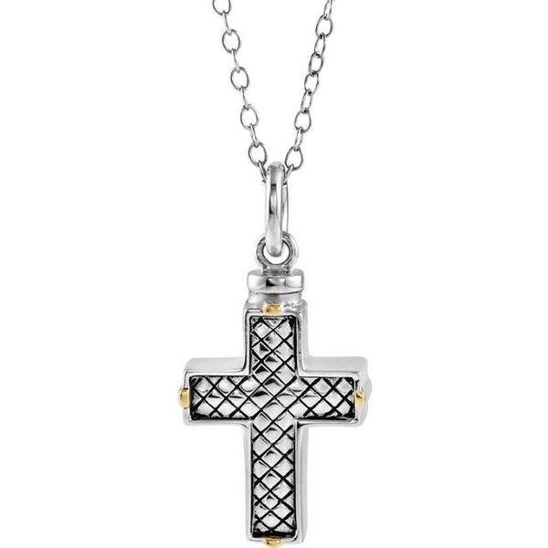 Woven Cross Ash Holder Necklace