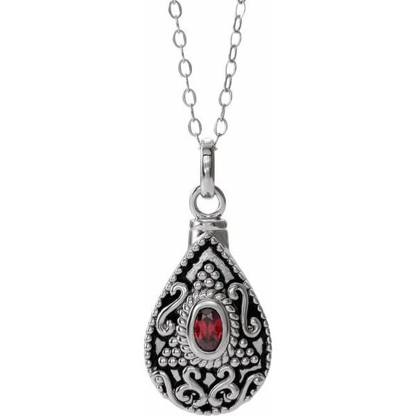 Tear Ash Holder Birthstone Necklace