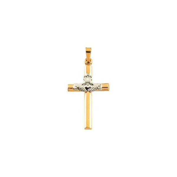 Hollow Claddagh Cross Pendant