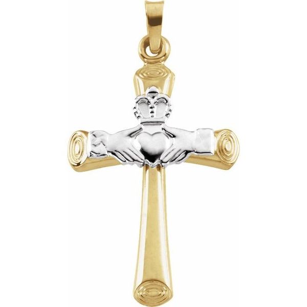Hollow Claddagh Cross Pendant