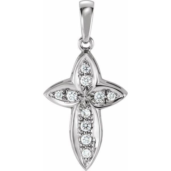 Bright-Cut Cross Pendant