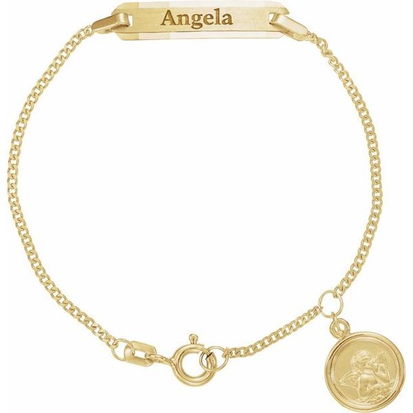 Engravable Youth Identification Bracelet with Angel Charm - Image 3