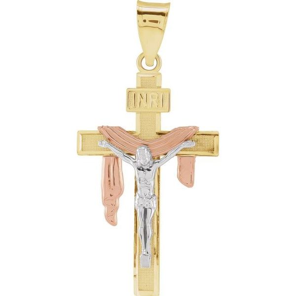 Tri-Color Crucifix Pendant
