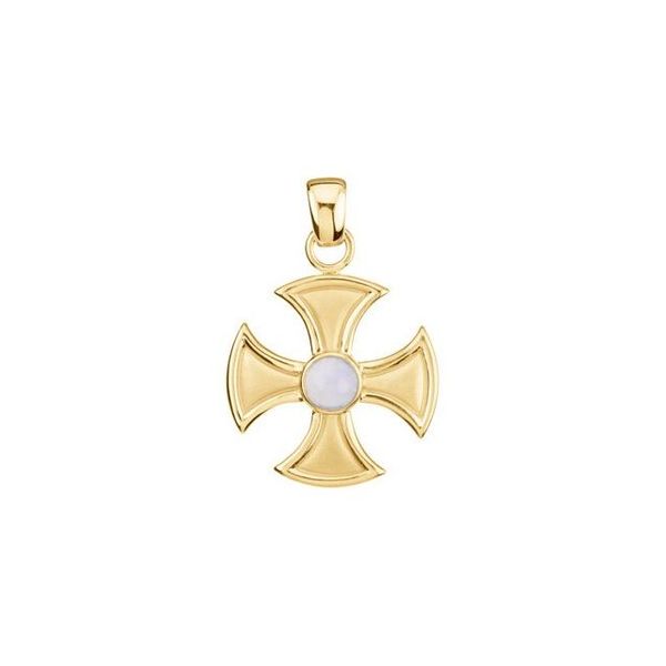 Solitaire Maltese Cross Pendant