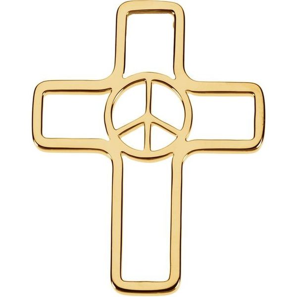 Peace Sign Cross Pendant