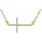 Sideways Cross Necklace