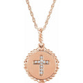 Accented Cross Disc Necklace