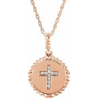 Accented Cross Disc Necklace