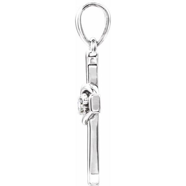 Accented Heart & Cross Pendant - Image 2