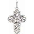 Ornate Floral-Inspired Cross Pendant